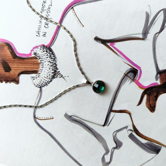 Серебряная подвеска с фианитами