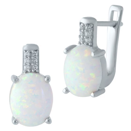 Серебряные серьги с опалом 1.905ct