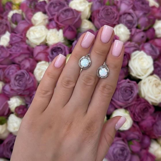 Серебряные серьги с опалом 1.567ct