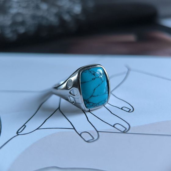 Серебряное кольцо с бирюзой
