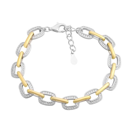 Серебряный браслет с фианитами