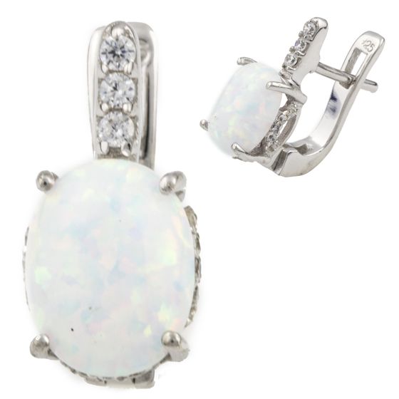 Серебряные серьги с опалом