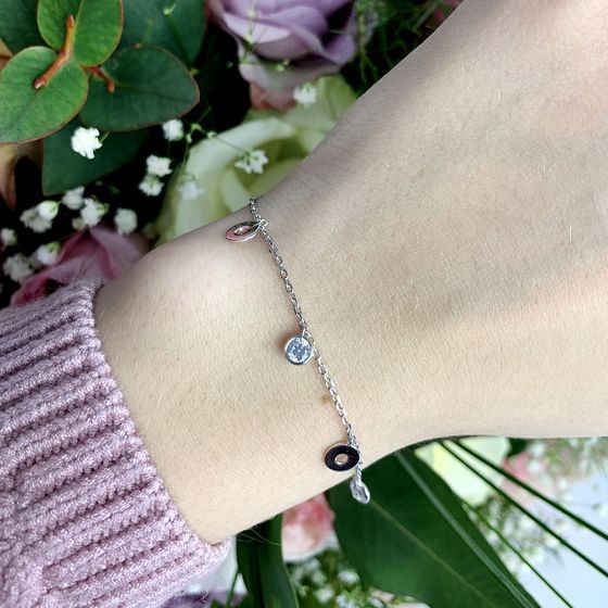 Серебряный браслет с фианитами