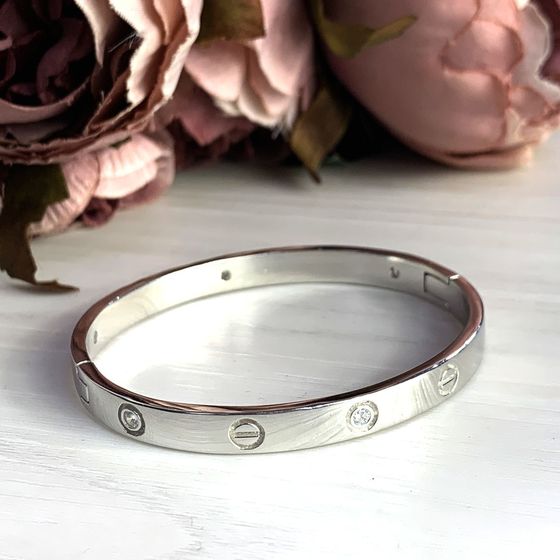 Серебряный браслет с фианитами