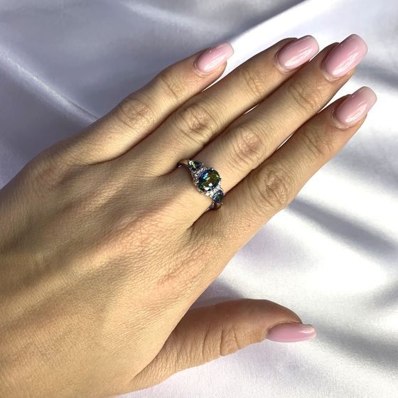 Серебряное кольцо с мистик топазом 1.562ct