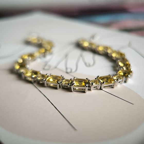 Серебряный браслет с цитрином nano