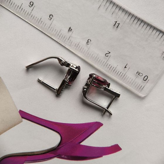 Серебряные серьги с гранатом nano 3.12ct