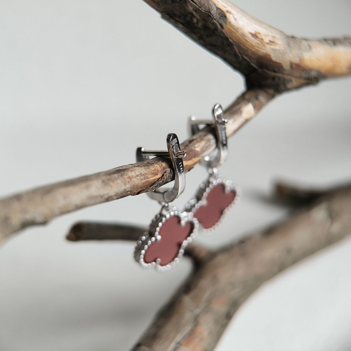 Серебряные серьги с агатом