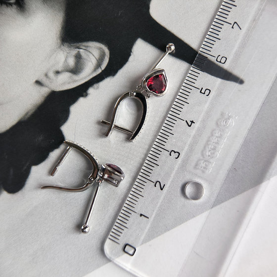 Серебряные серьги с гранатом nano 1.61ct