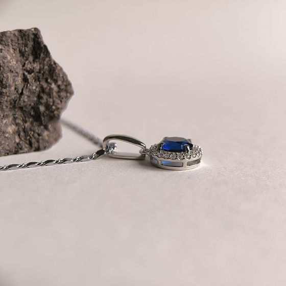 Серебряная подвеска с сапфиром nano 1.862ct